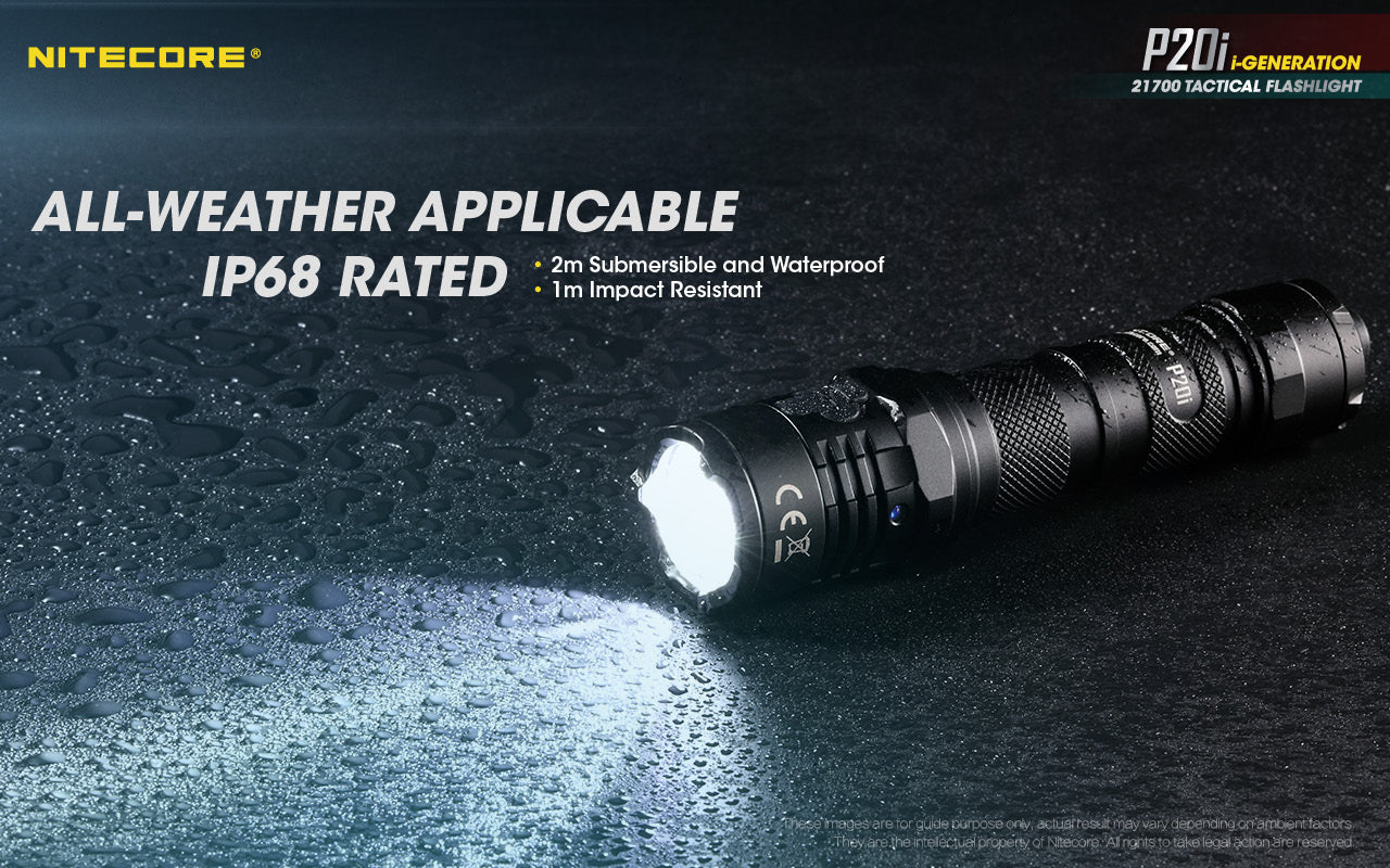 NITECORE RECHARGEABLE TACTICAL LED FLASHLIGHT WITH CERAMIC-TIPPED STRIKE  - P20I
