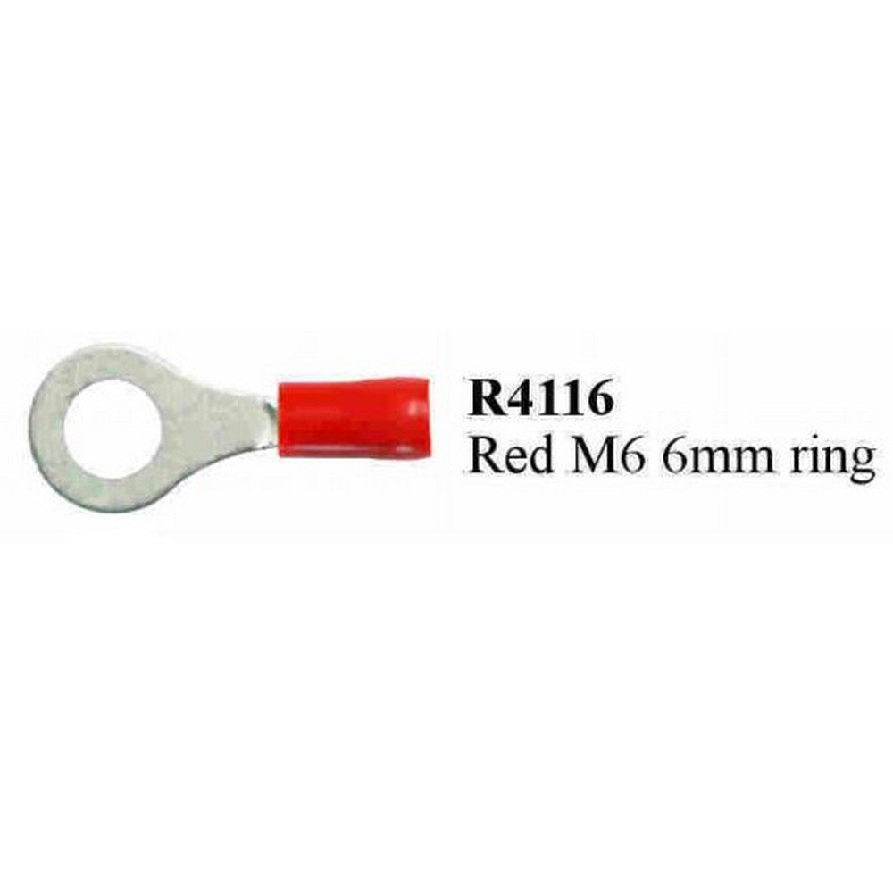 TERMINAL RING RED 6.5MM-PER 200 - R4116