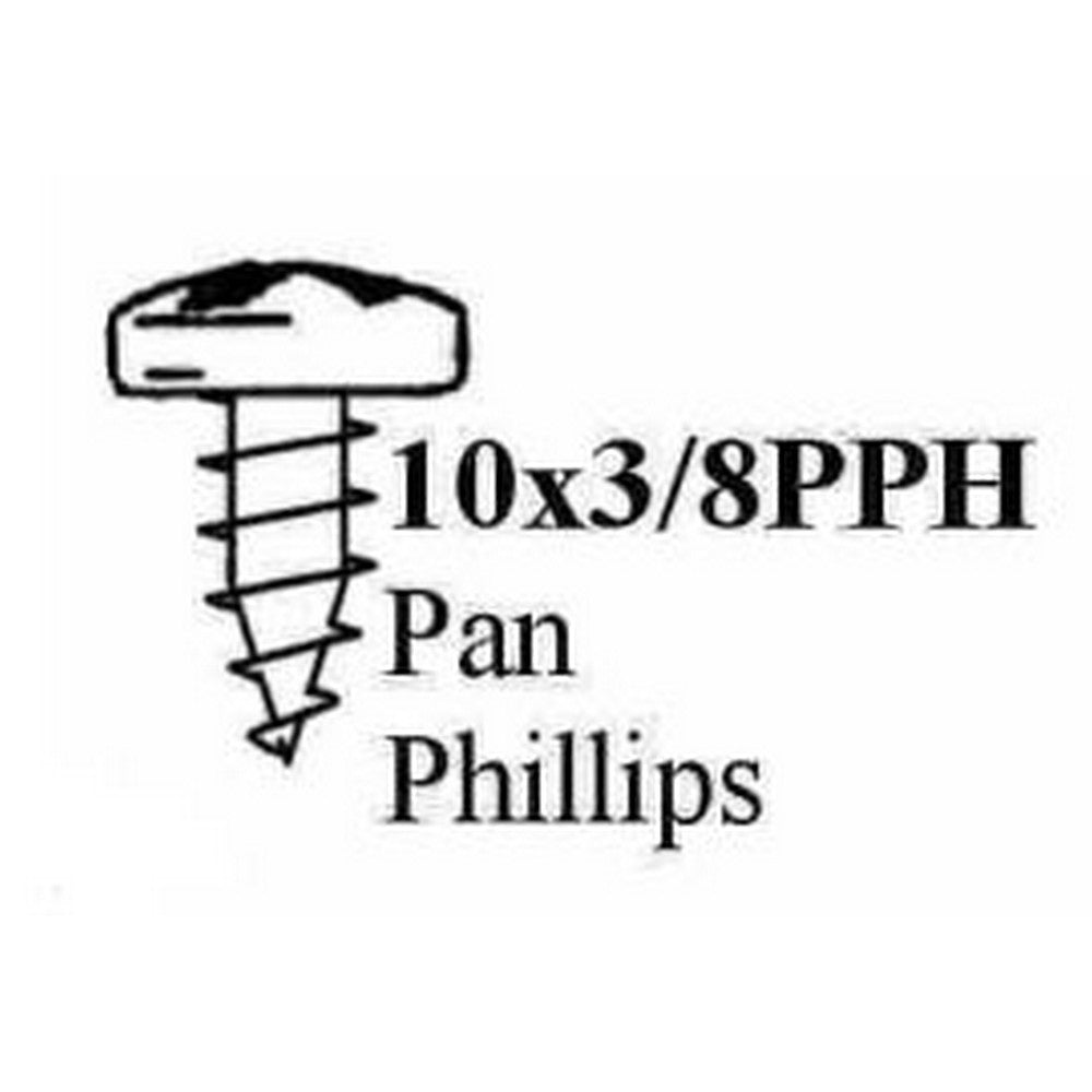 10X3/8" PAN PHILLIPS HEAD STP SCREW BLACK - BAG OF 100 - S10X38PPH