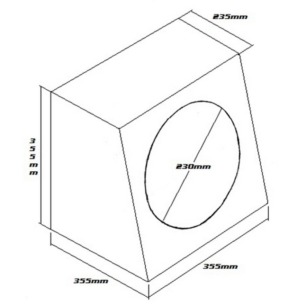 SUBWOOFER BOX FOR 10" SINGLE SUB BLACK - SB010