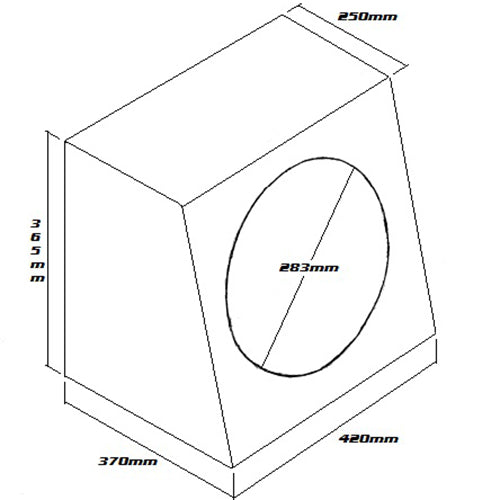 SUBWOOFER BOX FOR 12" SINGLE SUB BLACK - SB012
