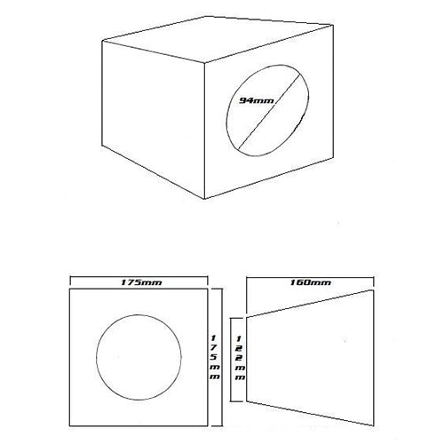 SPEAKER BOX 4" BLACK CARPET (PAIR) - SB04