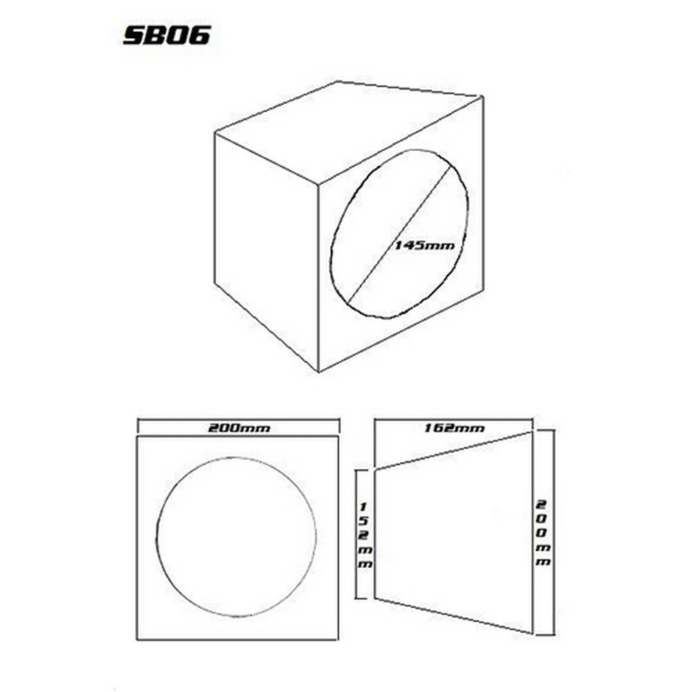 SPEAKER BOX 6.5" BLACK CARPET (PAIR) - SB06