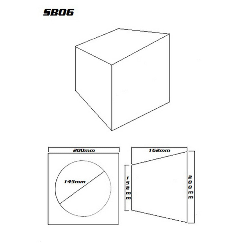 SPEAKER BOX 6.5" BLACK CARPET (PAIR) - SB06