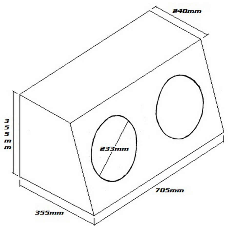 SUBWOOFER BOX FOR 2 x 10" SUB DOUBLE BLACK - SB210
