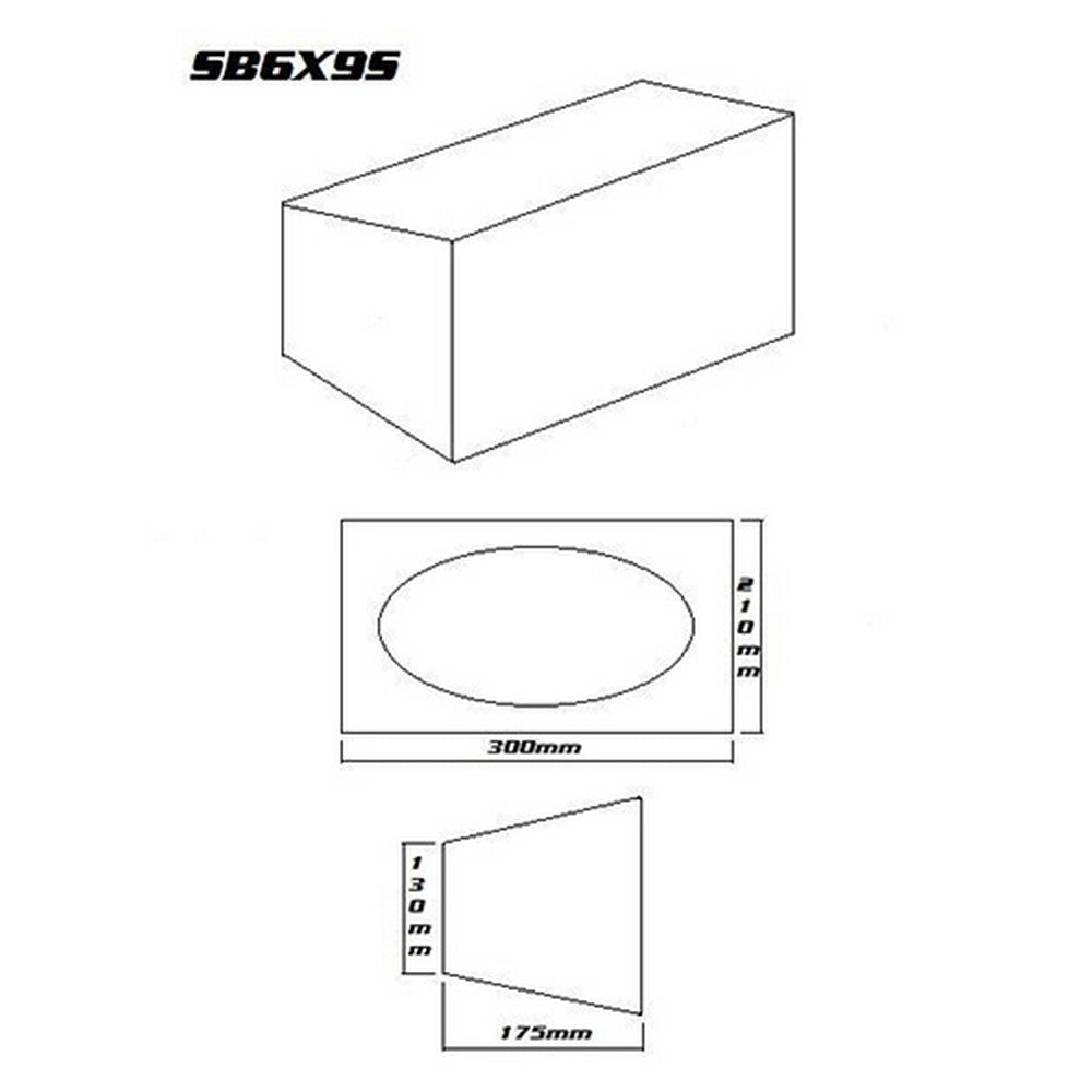 SPEAKER BOX 6" X 9" BLACK CARPET SMALL (PAIR) - SB6X9S