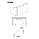 SPEAKER BOX 6" X 9" BLACK / GREY CARPET (PAIR) - SB6X9