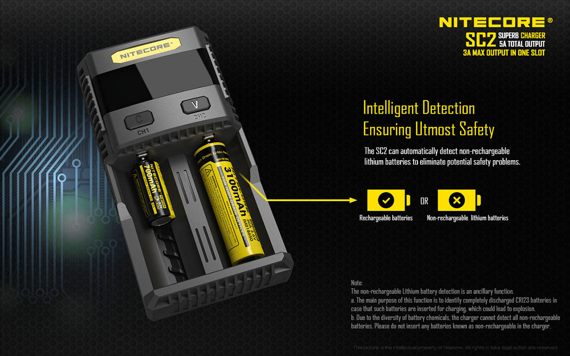 NITECORE BATTERY CHARGER FAST UNIVERSAL FOR AA AAA C D 18650 17650 17670,  - SC2