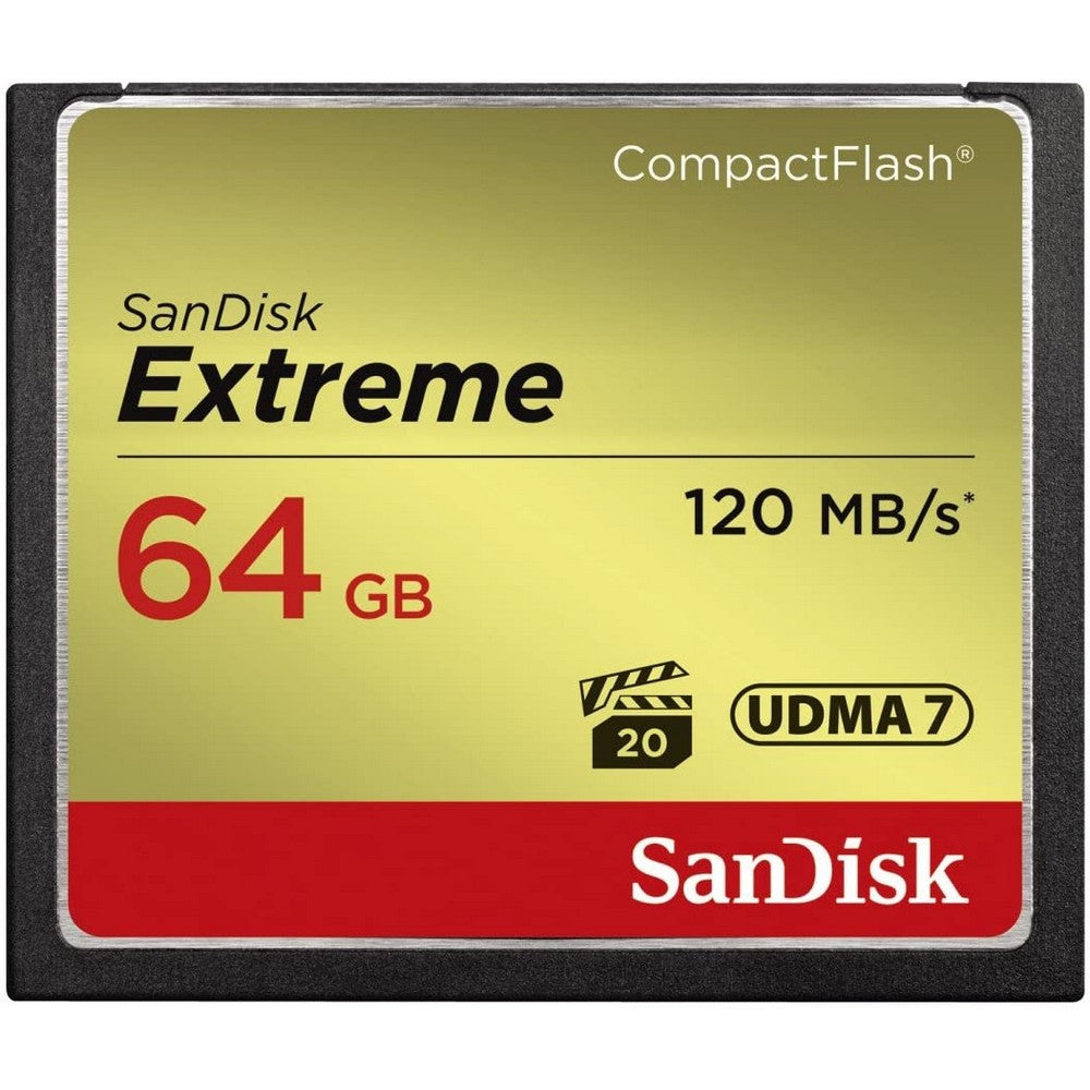 SANDISK EXTREME COMPACT FLASH 64GB UP TO 120MB/S CF CARD UDMA - SDCFXSB-064G-G46