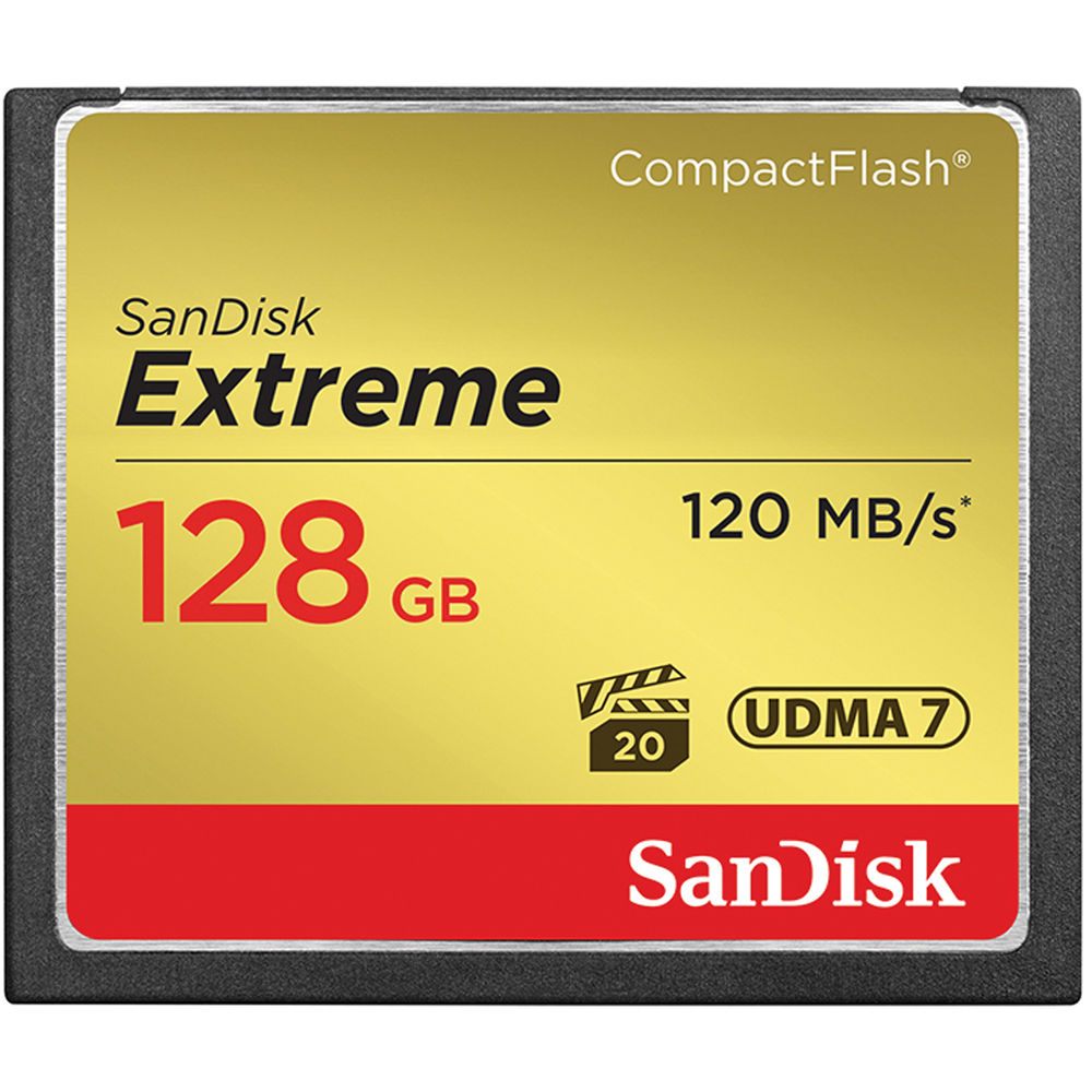 SANDISK EXTREME COMPACT FLASH 128GB UP TO 120MB/S CF CARD UDM - SDCFXSB-128G-G46