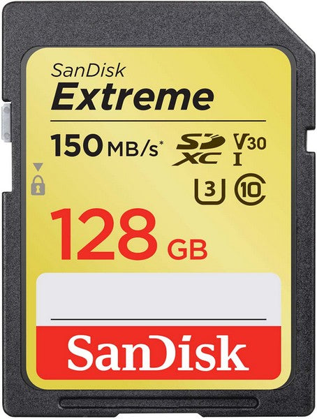 SANDISK EXTREME SDXC 128GB UP TO 150MB/S SD CARD CLASS 10 U - SDSDXVA-128G-GNCIN