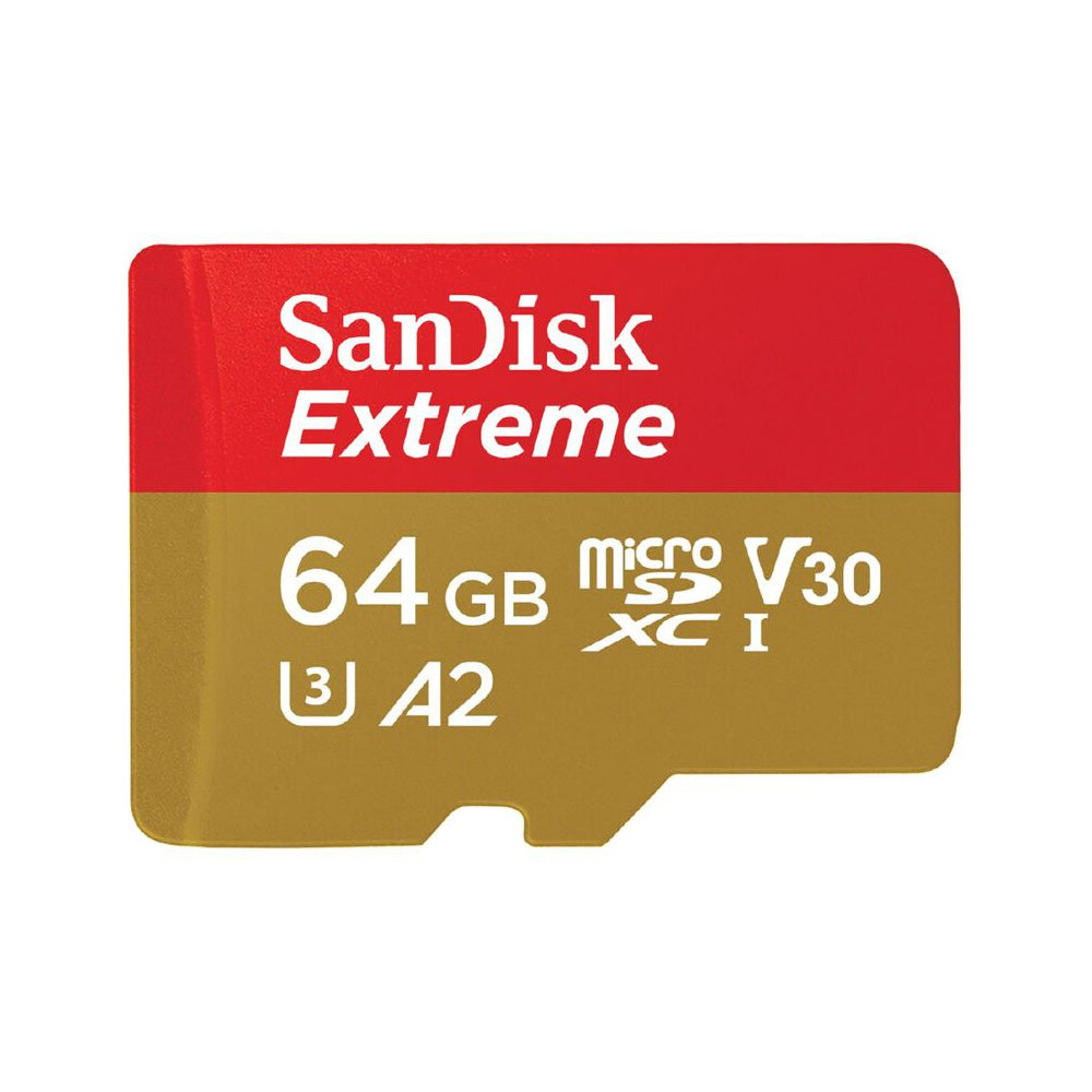 SANDISK EXTREME MICRO SDXC 64GB UP TO 170MB/S CLASS 10 A2 V - SDSQXAH-064G-GN6MA