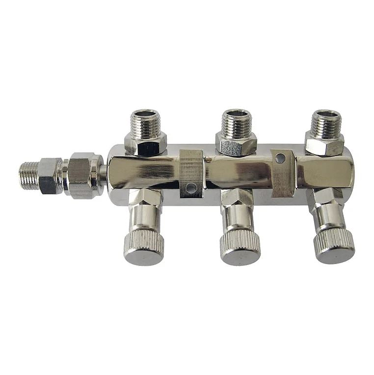 SPARMAX MANIFOLD WITH INDIVIDUAL SHUT OFF 3 OUTLET 1/4" - SP.MANIFOLD3