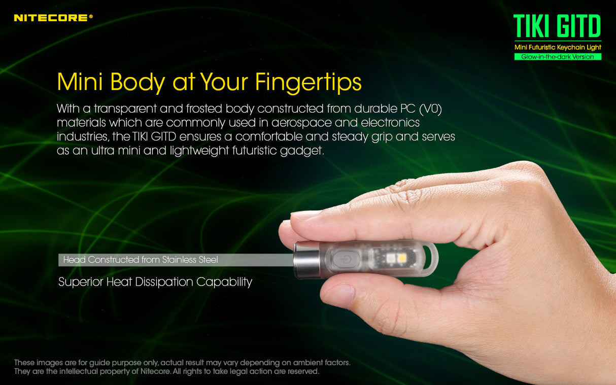NITECORE GLOW IN THE DARK KEYLIGHT - TIKI GITD