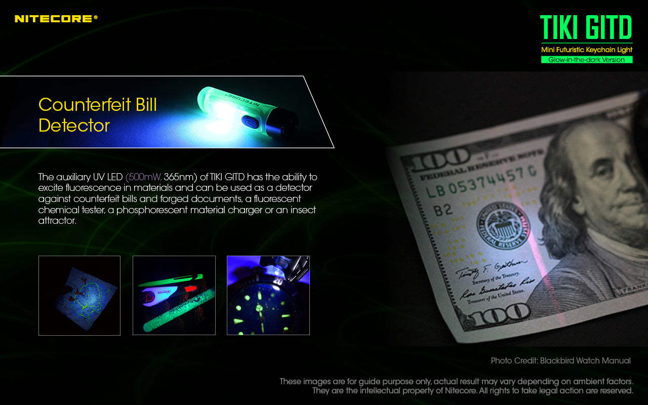 NITECORE GLOW IN THE DARK KEYLIGHT - TIKI GITD