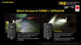 NITECORE 500 LUMEN USB-C RECHARGEABLE KEYCHAIN FLASHLIGHT BLACK - TINI2