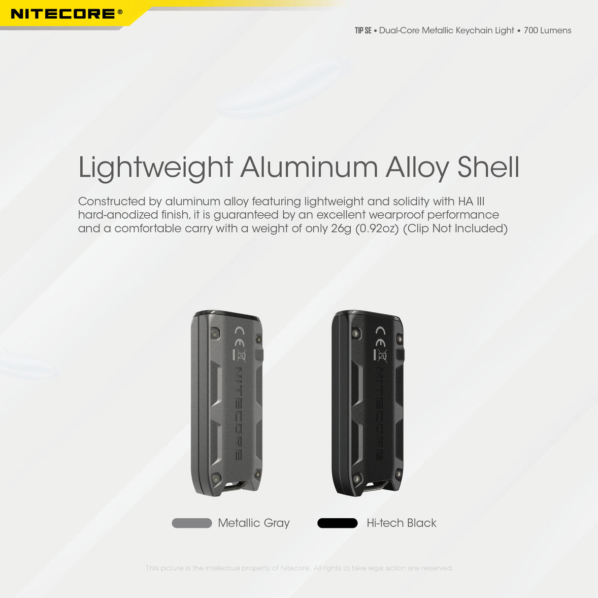 NITECORE 700 LUMEN RECHARGEABLE KEYCHAIN FLASHLIGHT BLACK - TIP SE BLACK