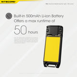 NITECORE 700 LUMEN RECHARGEABLE KEYCHAIN FLASHLIGHT BLACK - TIP SE BLACK