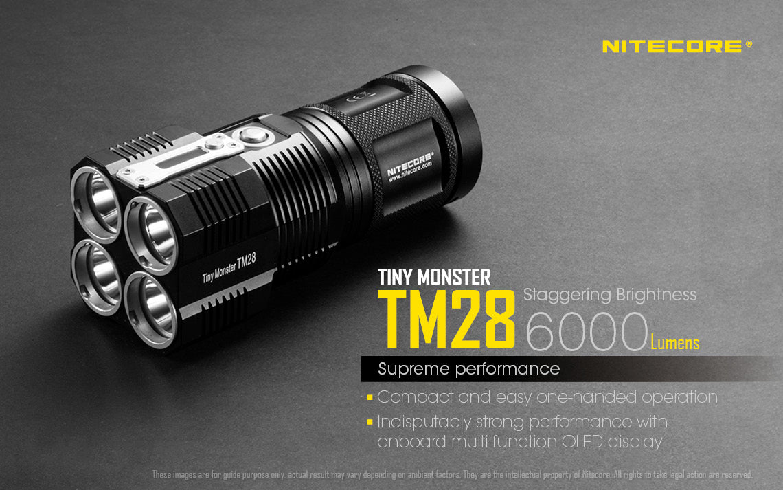 NITECORE 6000 LUMEN RECHARGEABLE FLASHLIGHT WITH NBP68HD BATTERY PACK - TM28SET