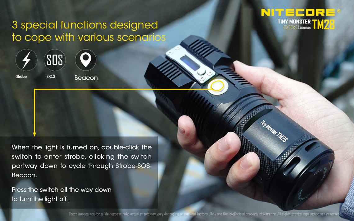 NITECORE 6000 LUMEN RECHARGEABLE FLASHLIGHT WITH NBP68HD BATTERY PACK - TM28SET
