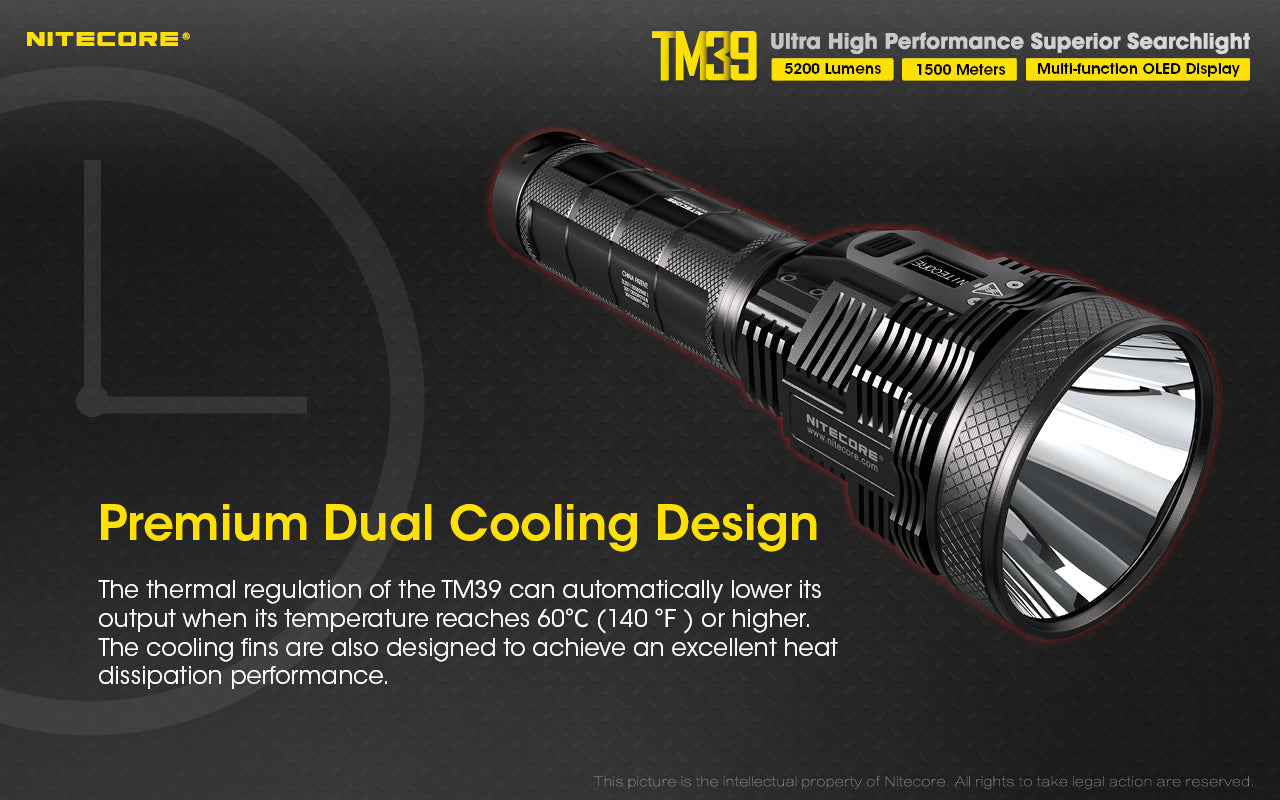 NITECORE TM39 5200 LUMEN LONG THROW RECHARGEABLE FLASHLIGHT - TM39