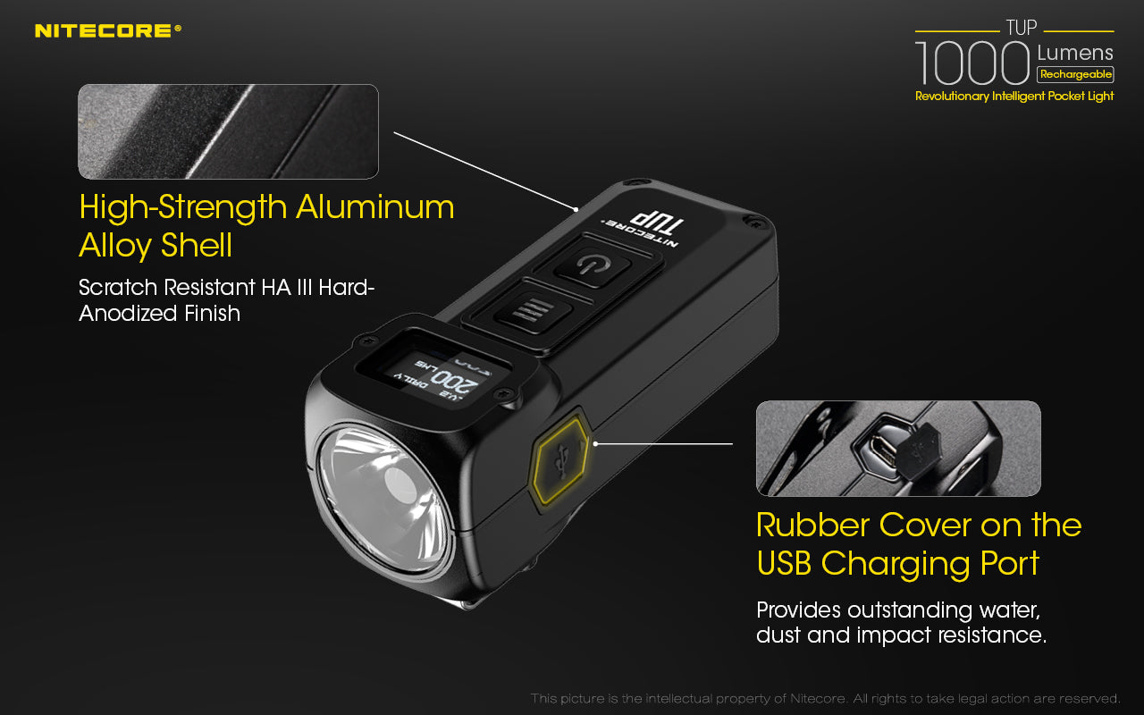 NITECORE RECHARGEABLE KEYRING LIGHT BLACK - TUP BLACK