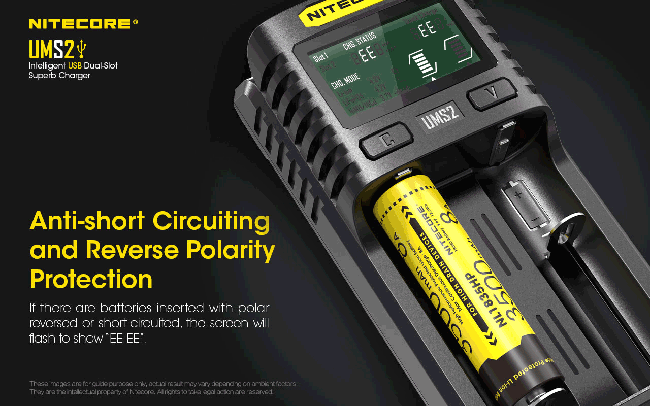 NITECORE UMS2 INTELLIGENT BATTERY CHARGER USB DUAL SLOT SUPERB CHARGER - UMS2