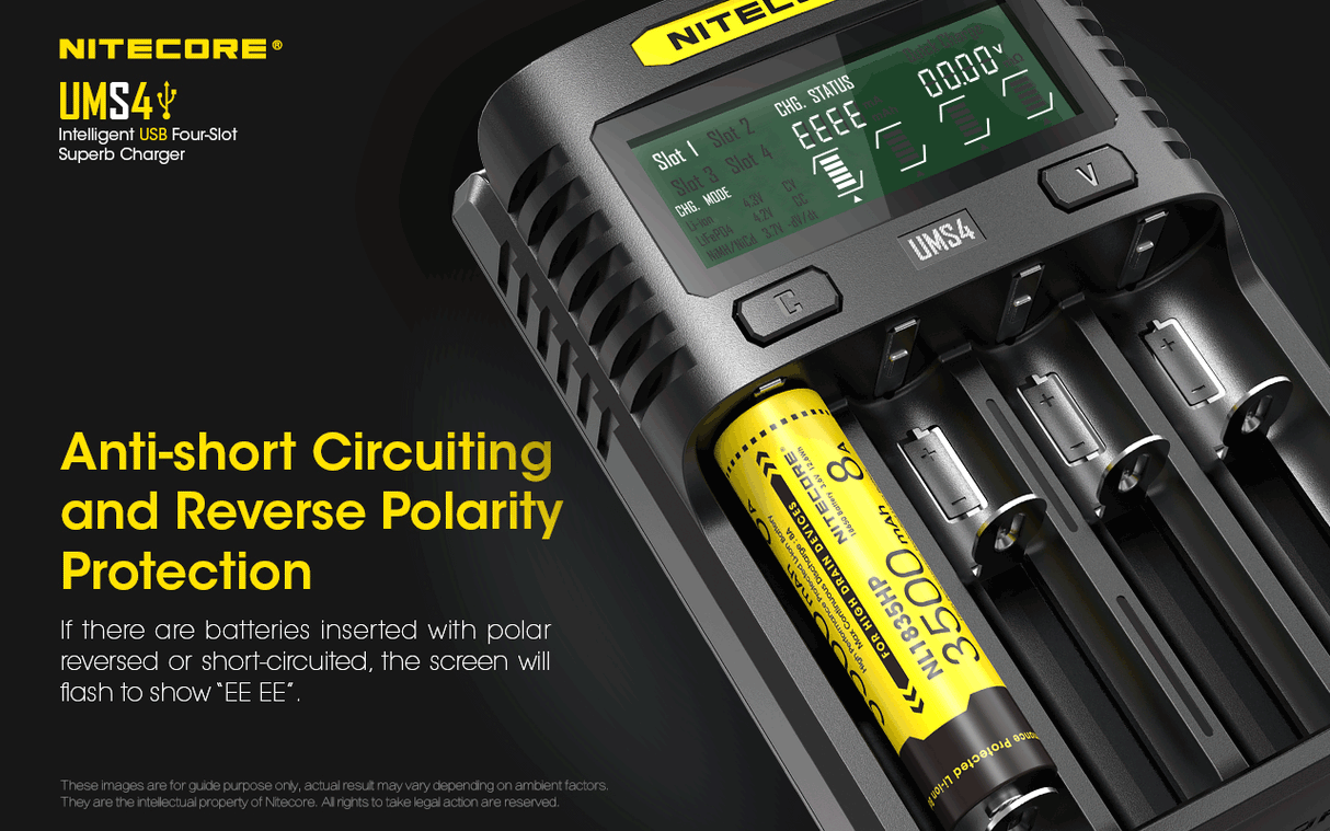 NITECORE INTELLIGENT BATTERY CHARGER USB FOUR SLOT SUPERB CHARGER - UMS4