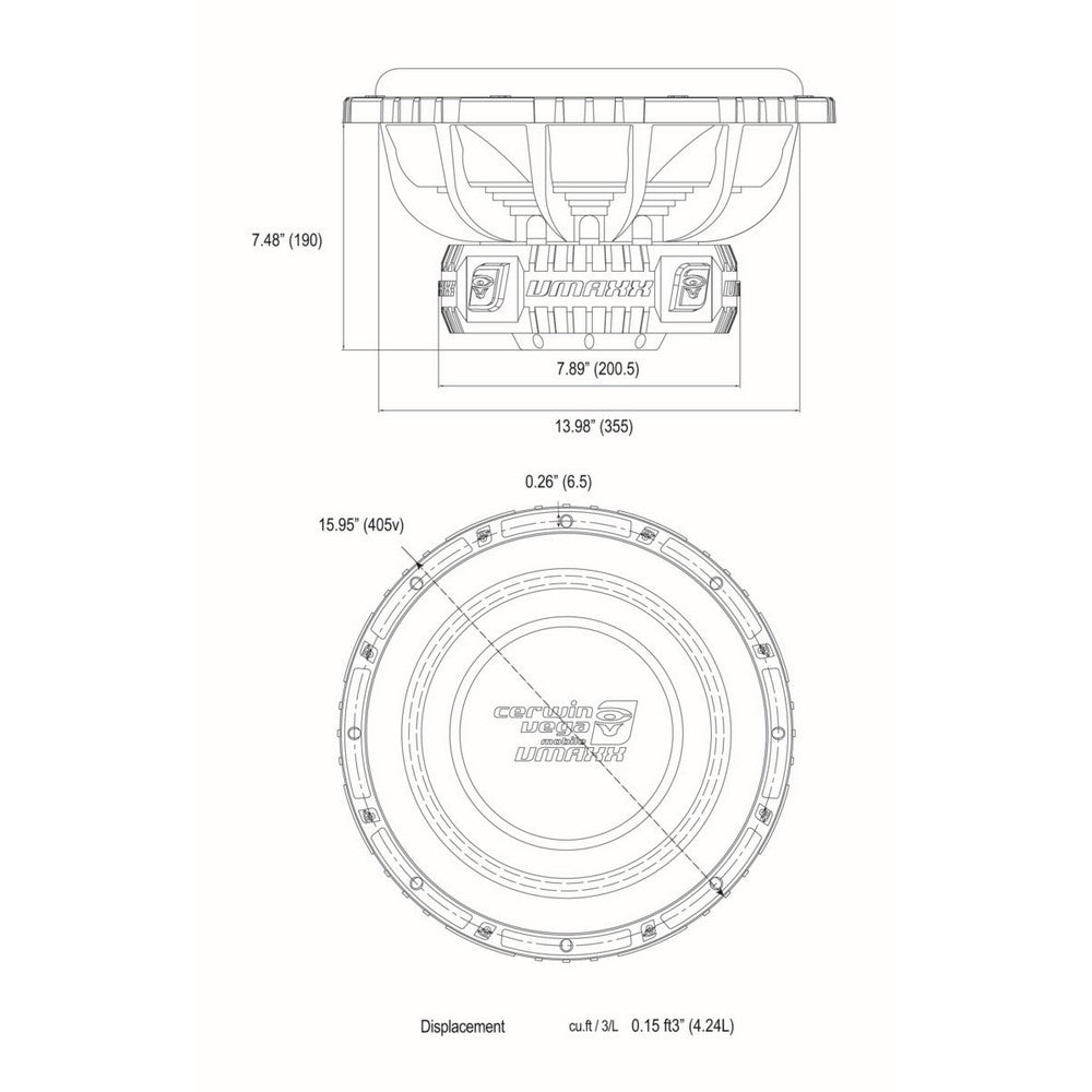 CERWIN VEGA 15" VMAXX SERIES 2 OHM DVC SUBWOOFER 3000W MAX - VMAX15D2