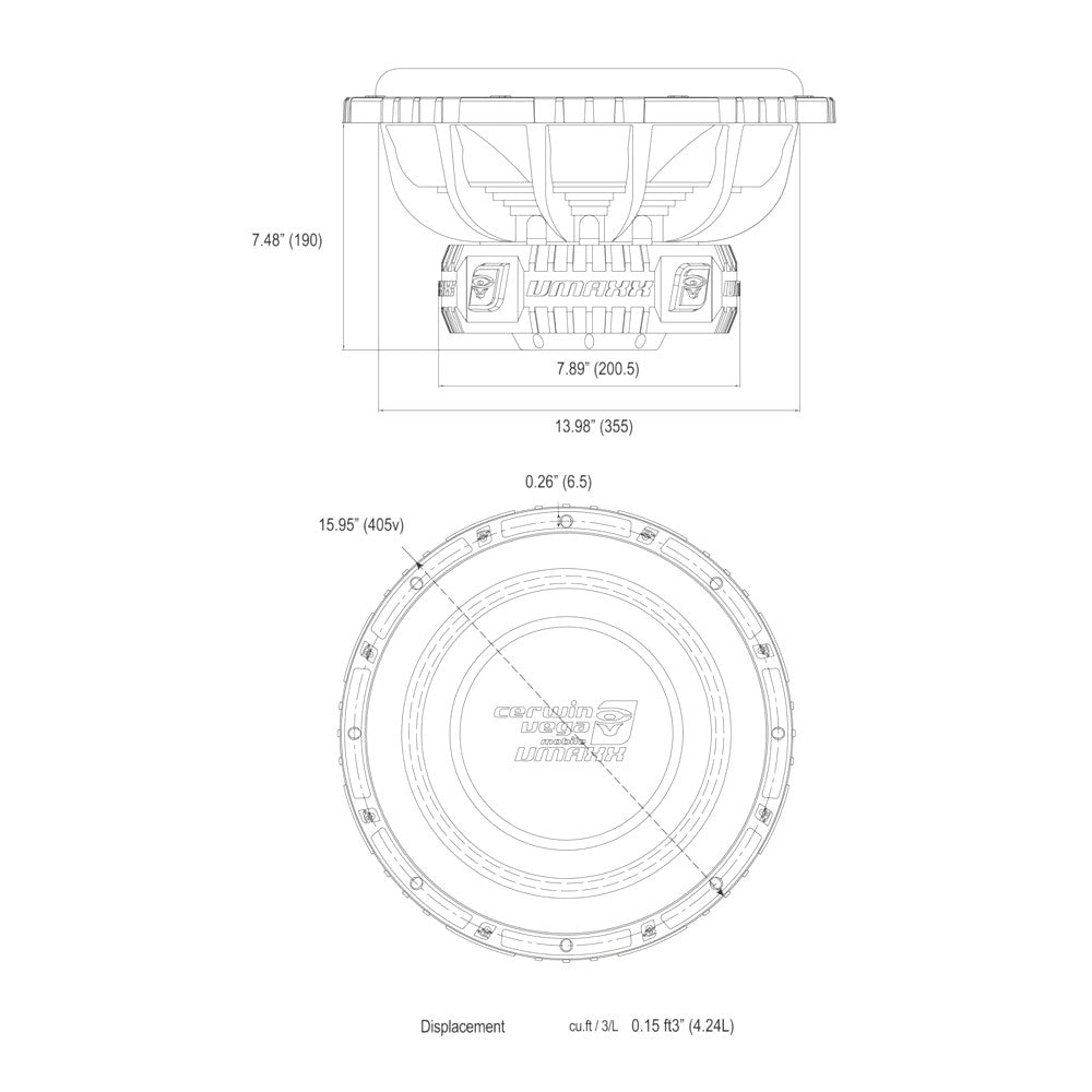 CERWIN VEGA 15" VMAXX SERIES 4 OHM DVC SUBWOOFER 3000W MAX - VMAX15D4