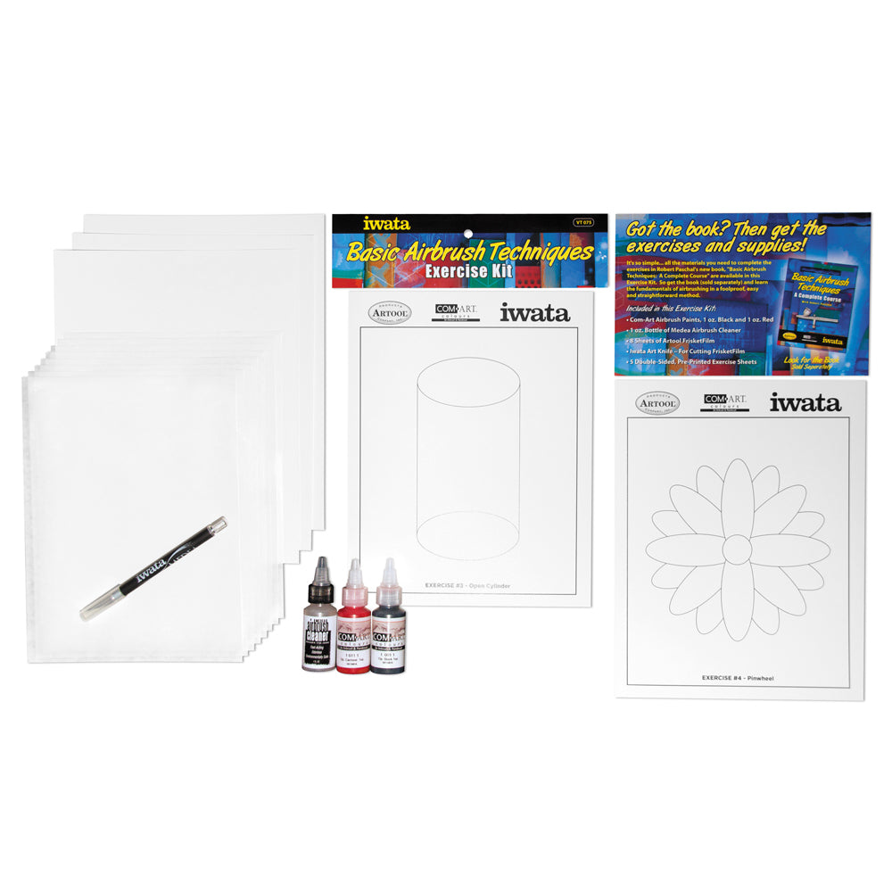 IWATA AIRBRUSH BASIC EXERCISES KIT BY ROBERT PASCHAL - VT075