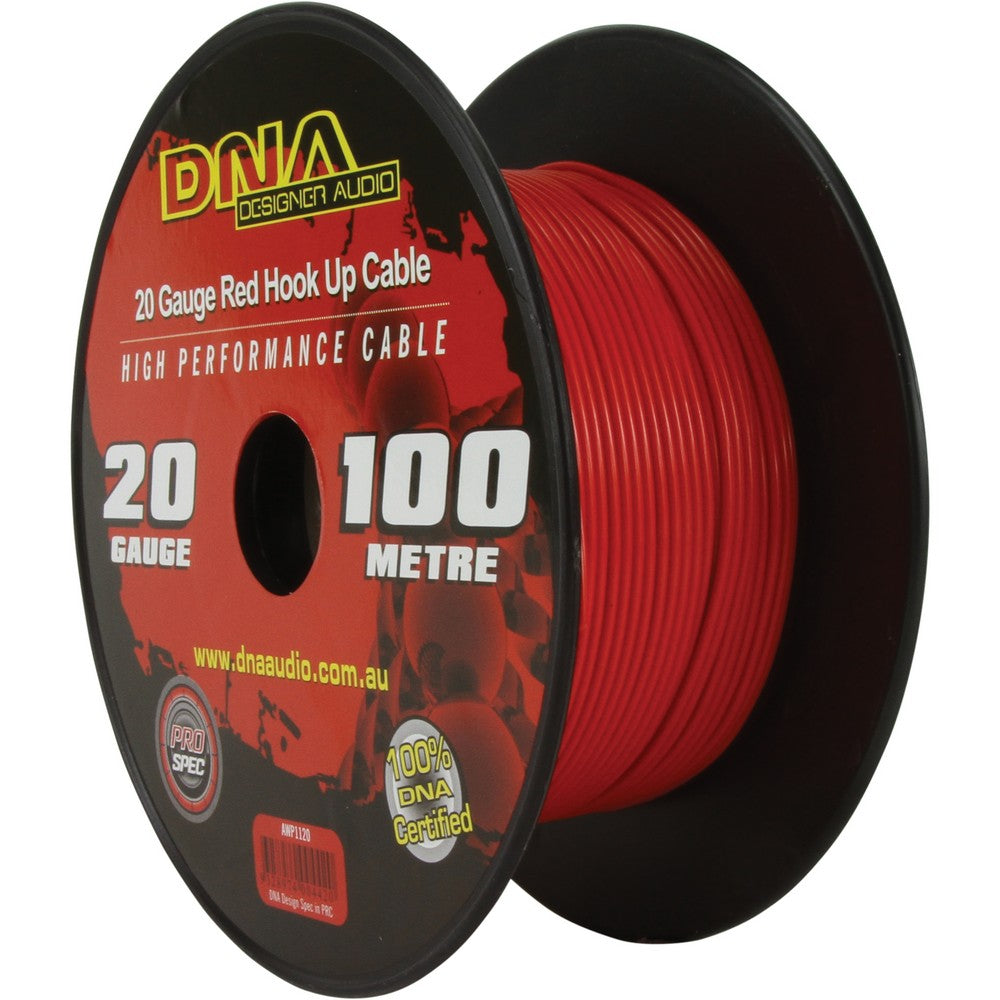 DNA CABLE 20 GAUGE HOOK UP CABLE RED 100MTR - AWP1120