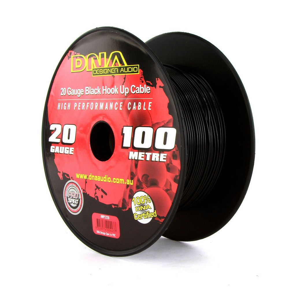 DNA CABLE 20 GAUGE HOOK UP CABLE BLACK 100MTR - AWP1220