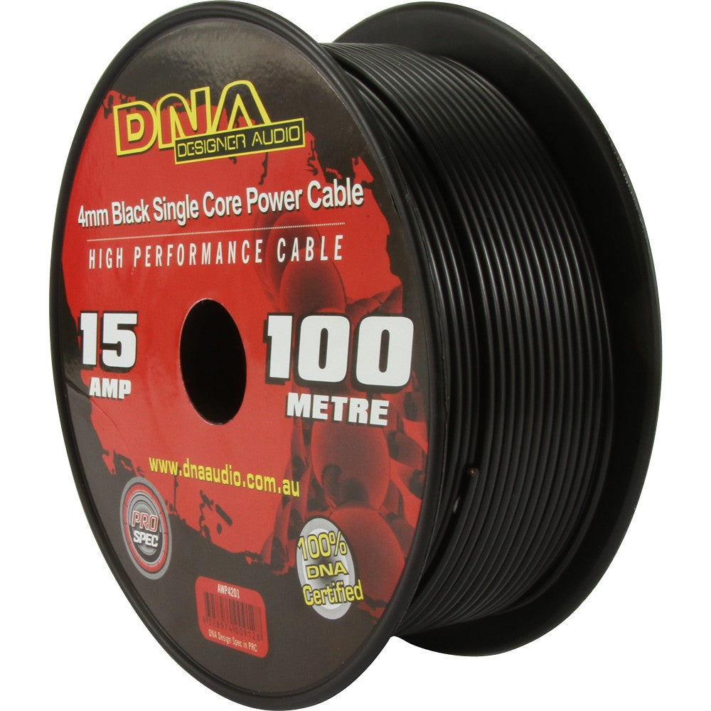 DNA CABLE 15 GAUGE SINGLE CORE CABLE BLACK 100MTR - AWP4201