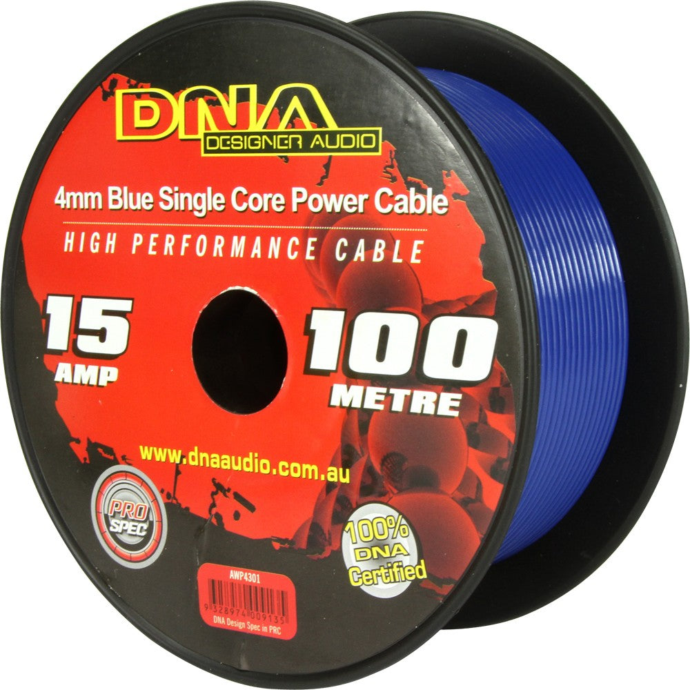 DNA CABLE 15 GAUGE SINGLE CORE CABLE BLUE 100MTR - AWP4301