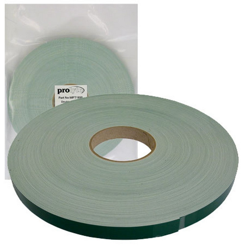 TAPE WHITE FOAM DOUBLE SIDED 18 X 1MM 50MTR ROLL - WFT1850