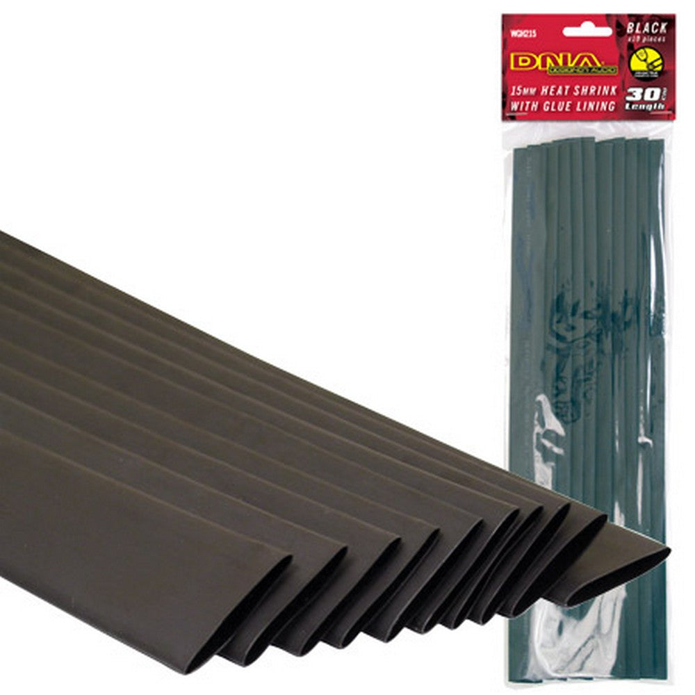HEATSHRINK 15MM GLUE LINED BLACK (10 PACK) - WGH215