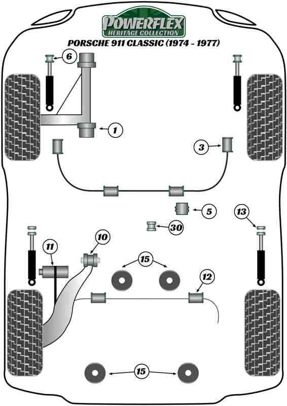 Porsche 911 Classic (1974-1977) Engine/Transmission Carrier Bush