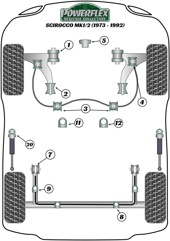 Volkswagen Rear Anti Roll Bar Inner Bush Eibach 25mm