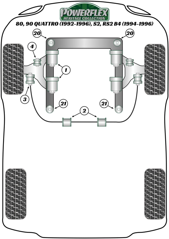 Audi 80 / 90 - inc S2/RS2 & Quattro (1976 - 2000) Front Subframe Front Bush 12mm