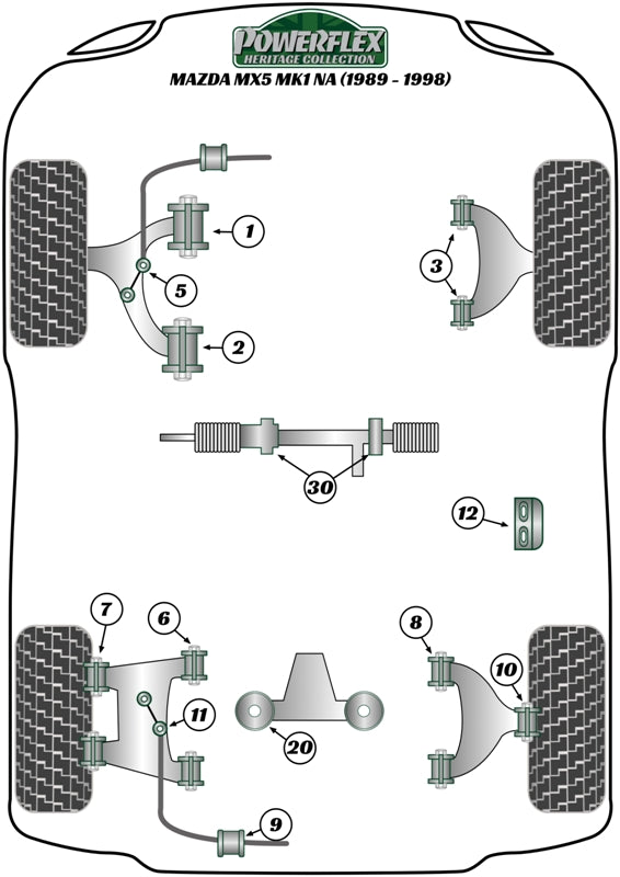 Mazda MX-5, Miata, Eunos Rear Lower Inner Wishbone Bush